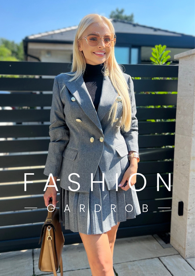 Azelma - Kate plisszírozott szoknya szürke