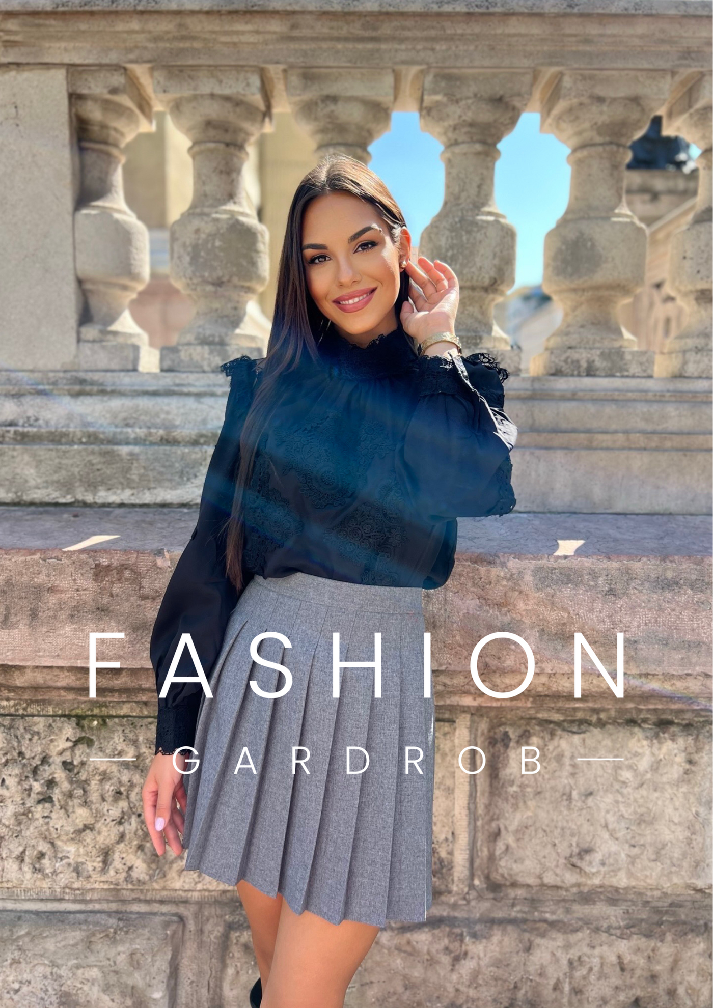 Azelma - Kate plisszírozott szoknya szürke