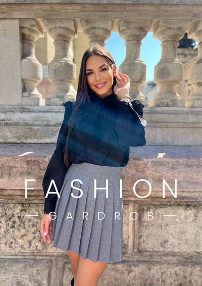 Azelma - Kate plisszírozott szoknya szürke