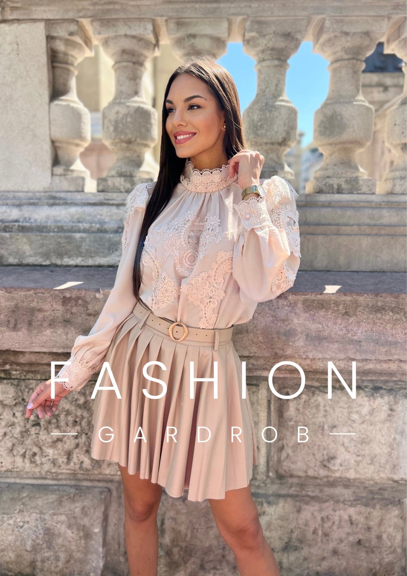 Léna - Bőr hatású rakott szoknya