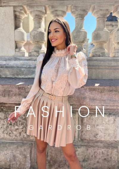 Léna - Bőr hatású rakott szoknya