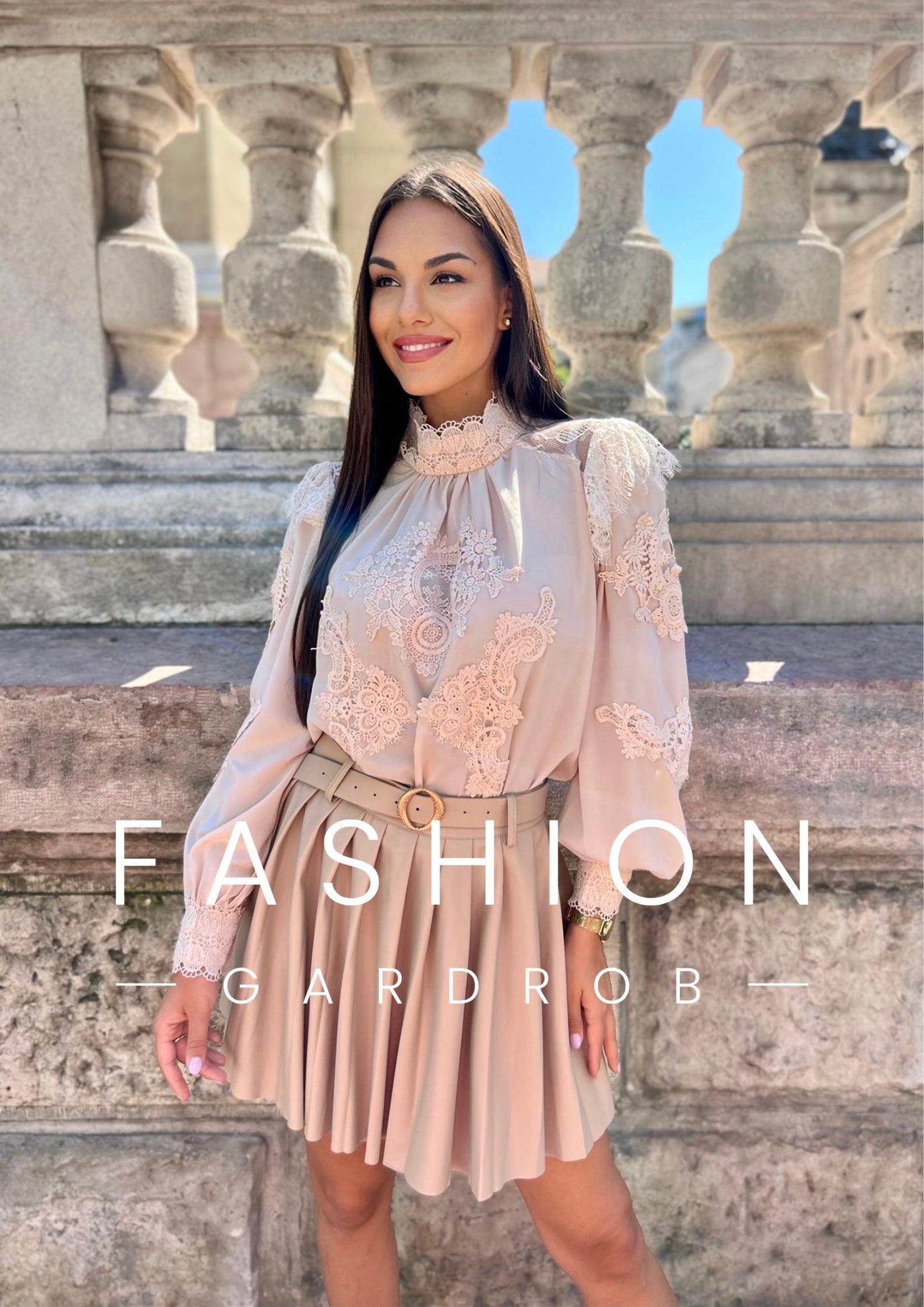 Léna - Bőr hatású rakott szoknya