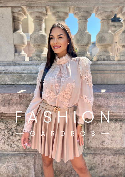 Léna - Bőr hatású rakott szoknya