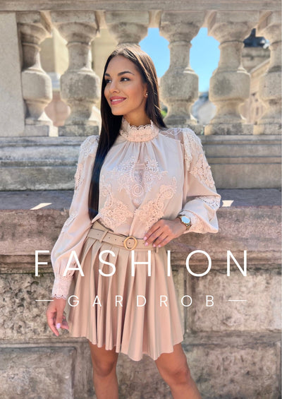 Léna - Bőr hatású rakott szoknya