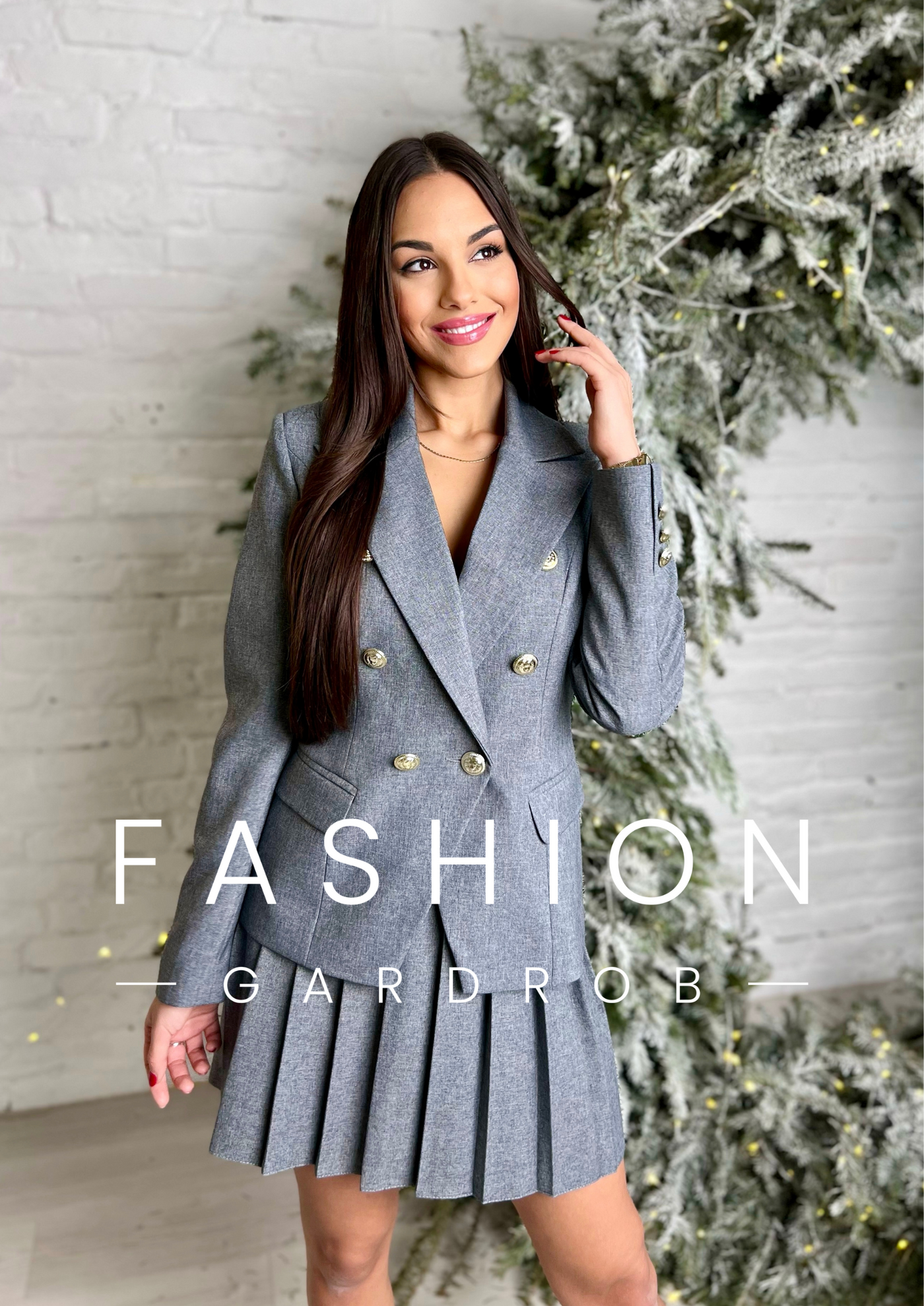 Azelma - Kate plisszírozott szoknya szürke