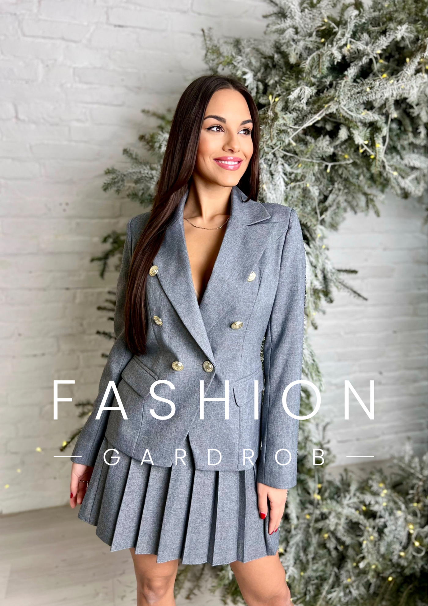 Azelma - Kate plisszírozott szoknya szürke