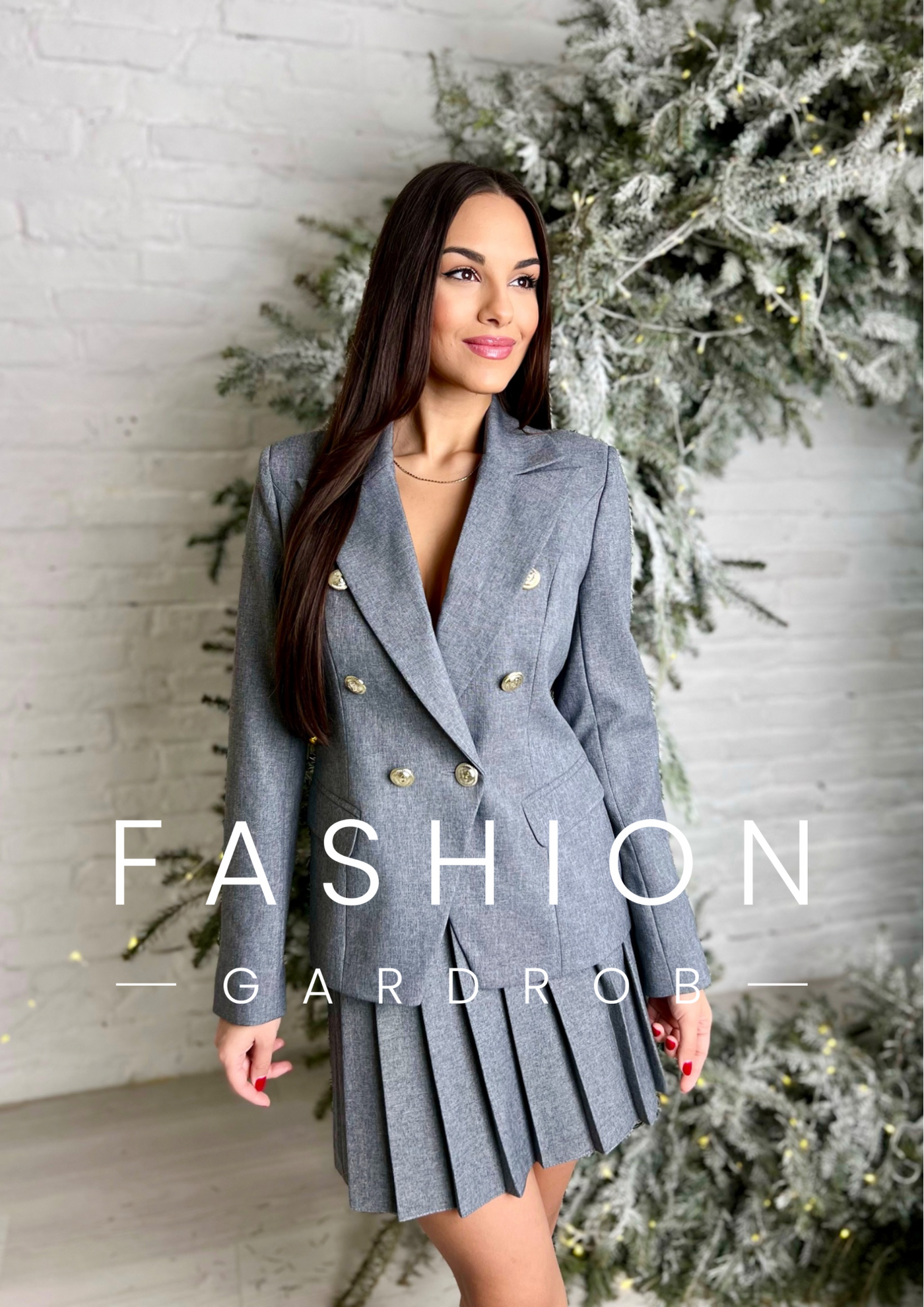 Azelma - Kate plisszírozott szoknya szürke